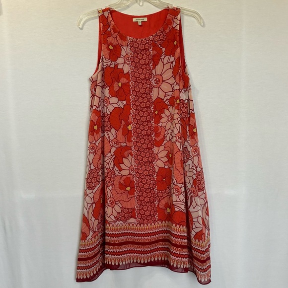 Max Studio Floral Scarf Print Red Sleeveless Dress - Picture 1 of 8